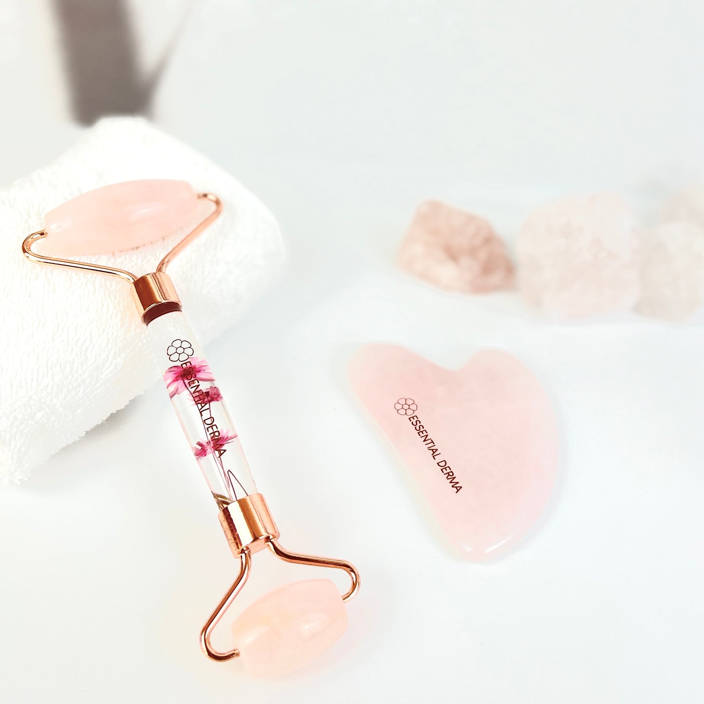 Rose Quartz Roller & Gua Sha Set
