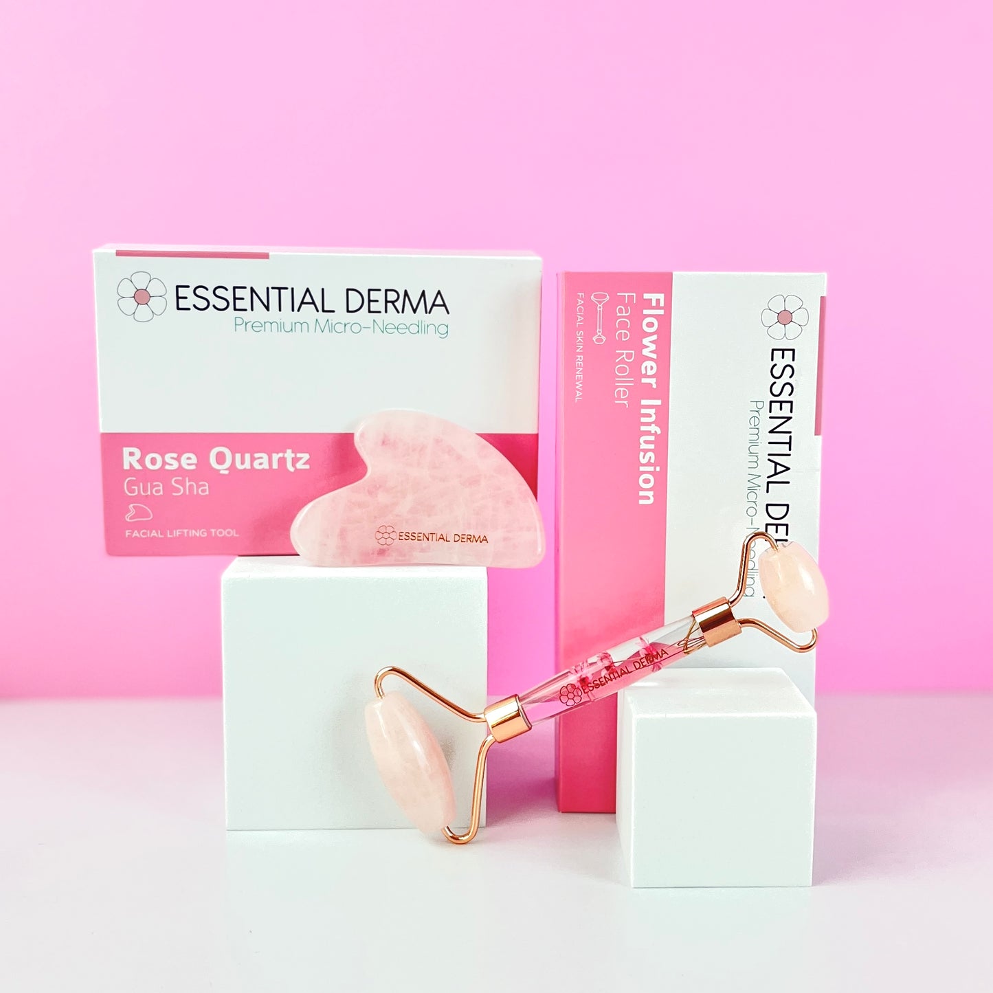 Rose Quartz Roller & Gua Sha Set